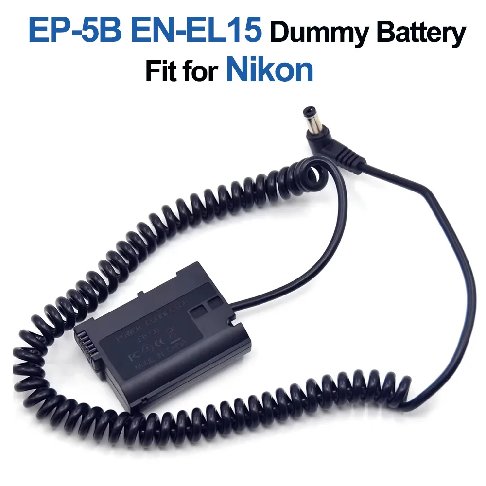 

EN-EL15 ENEL15 Dummy Battery EP-5B DC Coupler with Spring Cable for Nikon Z6 Z7 D7500 D7200 D7100 D7000 D850 D810 D810A D800