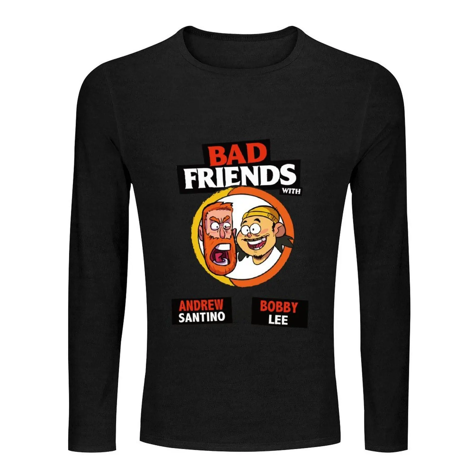 الأصدقاء السيئة بودكاست - بوبي لي - أندرو سانتينو تي شيرت طويل تي شيرت كبير الحجم سريع الجفاف قميص رجالي كبير وطويل القامة تي شيرت #2