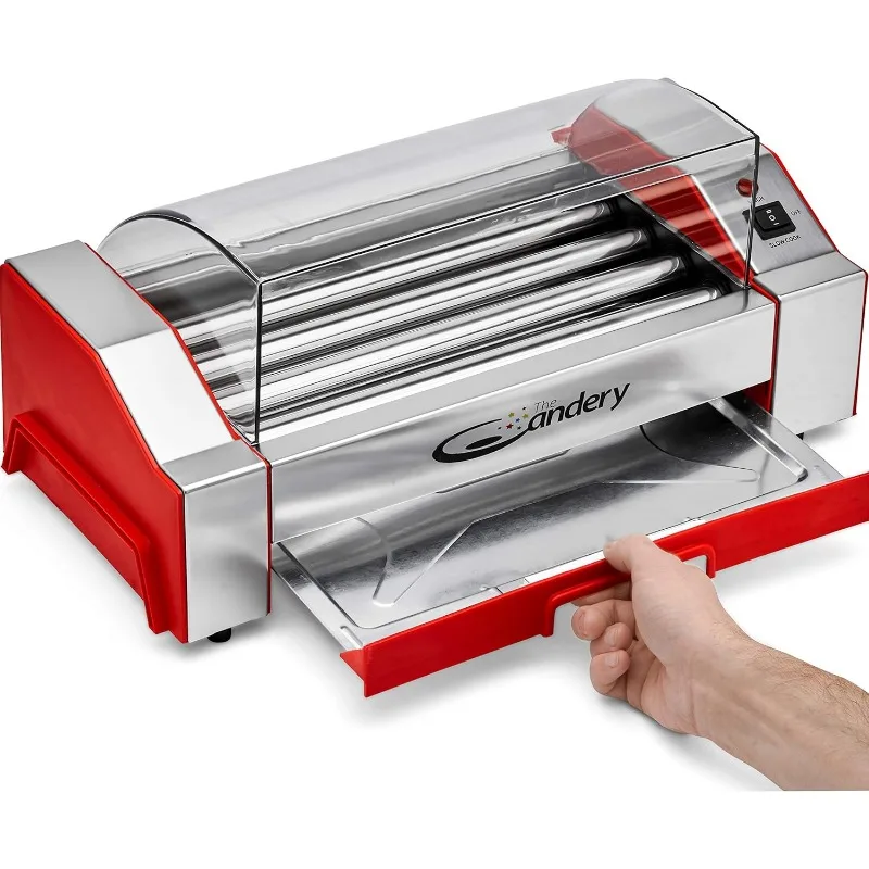 The Candery Electric Hot Dog Roller - Sausage Grill Cooker Machine - 6 Hot Dog Capacity - Household Hot Dog Machine for Children