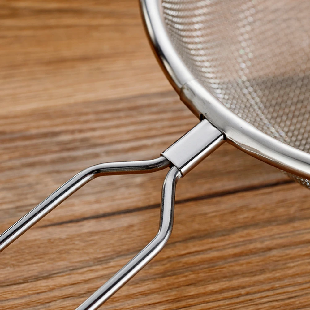 

Stainless Steel Mesh Strainer Colander Scoop Long Handle Food Serving Slotted Ladle for French Fries