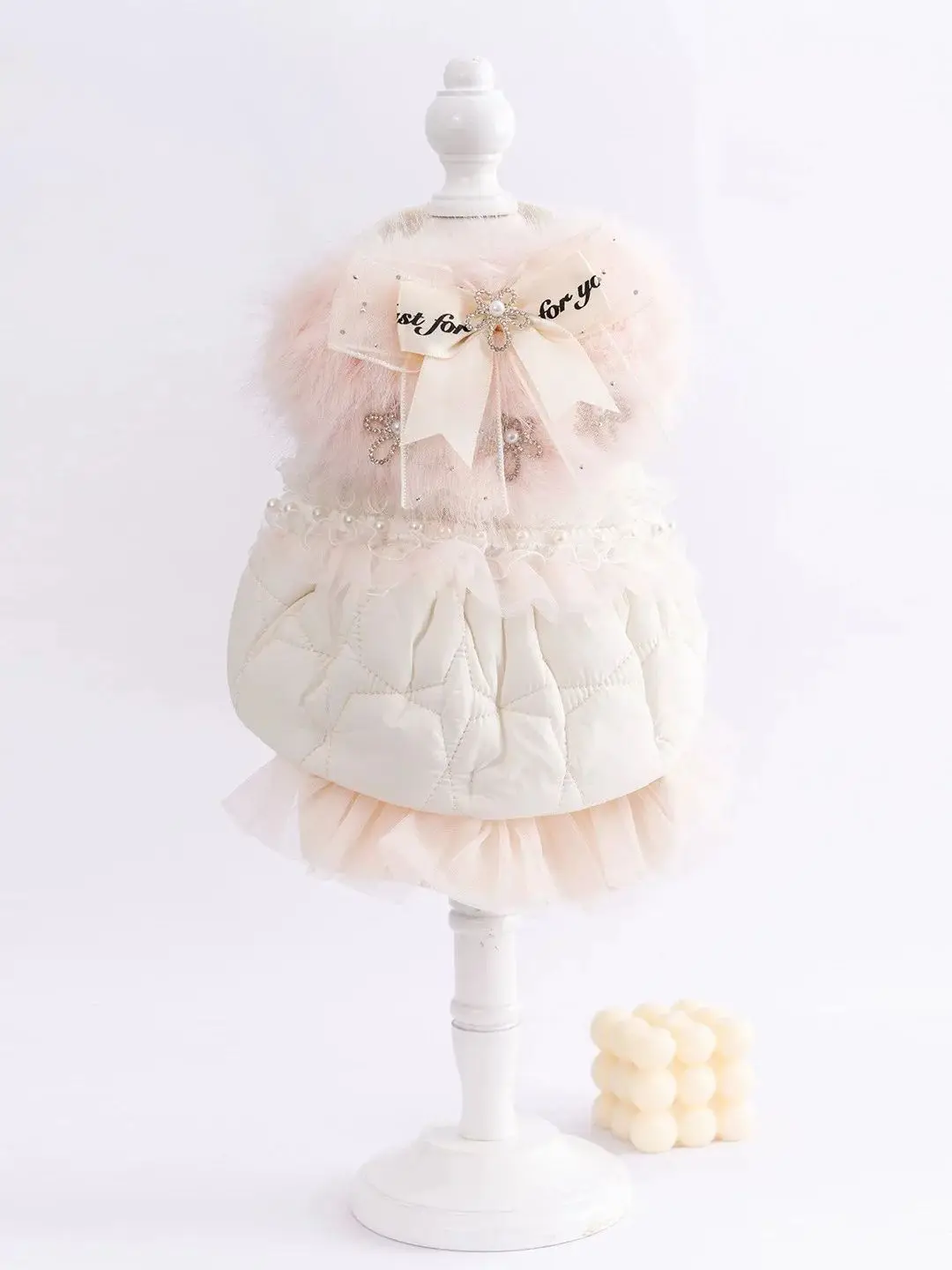 

Winter Thick And Warm Pet Cotton Coat In Princess Style - Cute Winter Puppy Dress For Small Dog