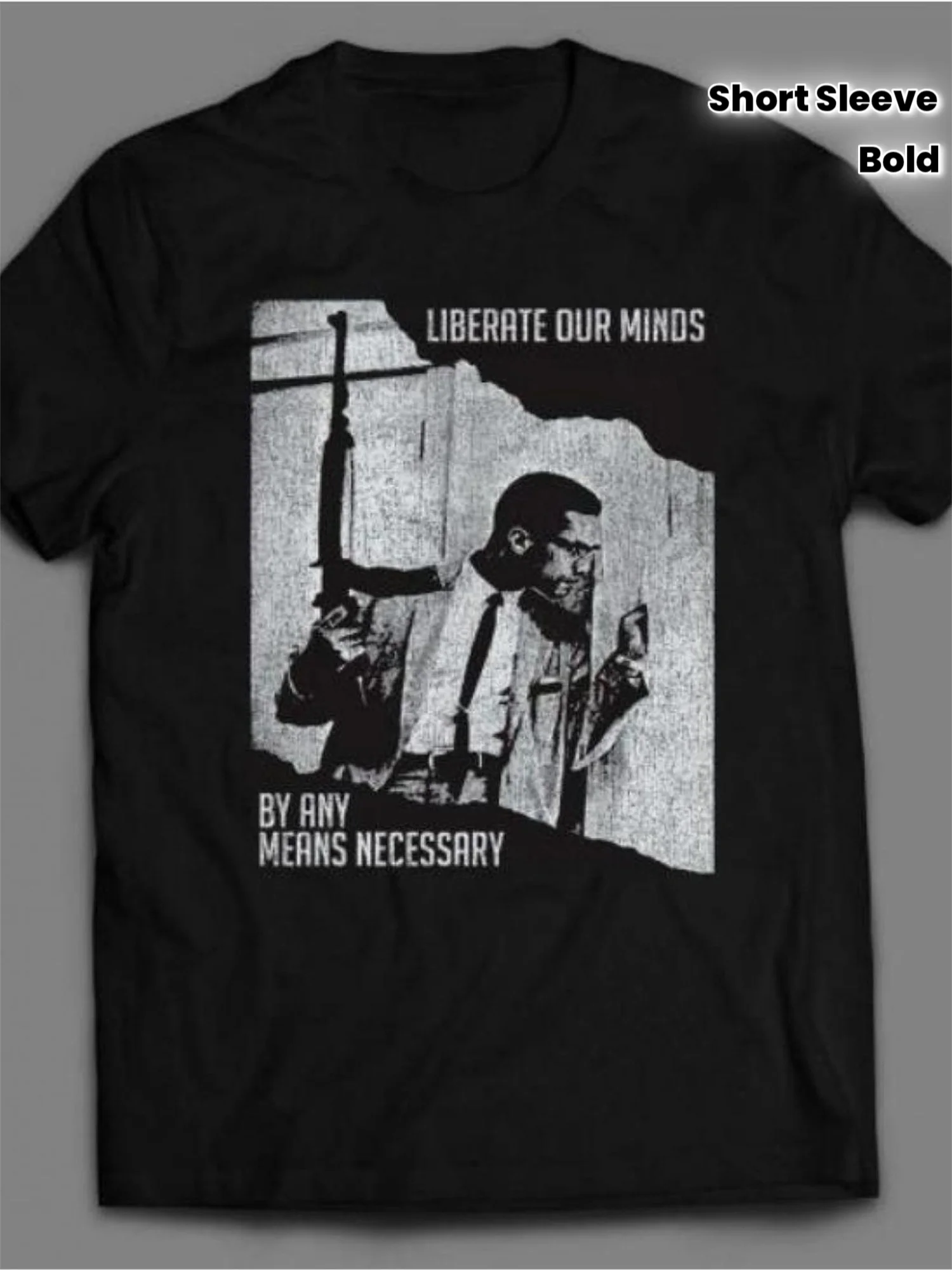 Black Cotton Mens -Shirt - Liberate Our Minds Design, Crew Neck Tee, Casual & Comfortable, Perfect for Gifts, All-Season Wear, Smooth Texture, Short Sleeve, Bold Statement Shirt Durable Print Quality