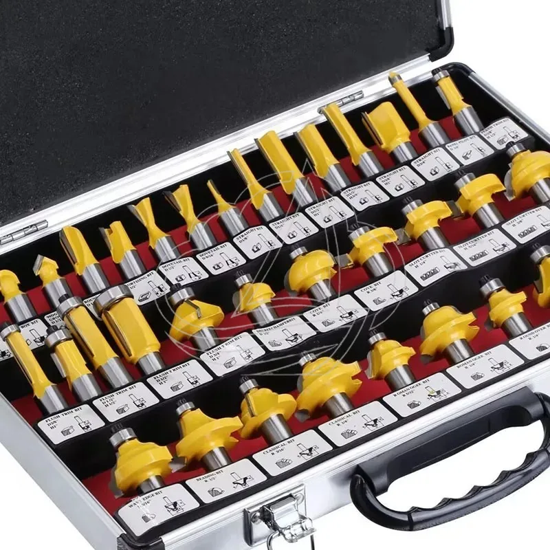 8mm Shank Carbide Router Bits 35 Pieces Set, Multipurpose Wood Milling Trimming & Forming Cutters