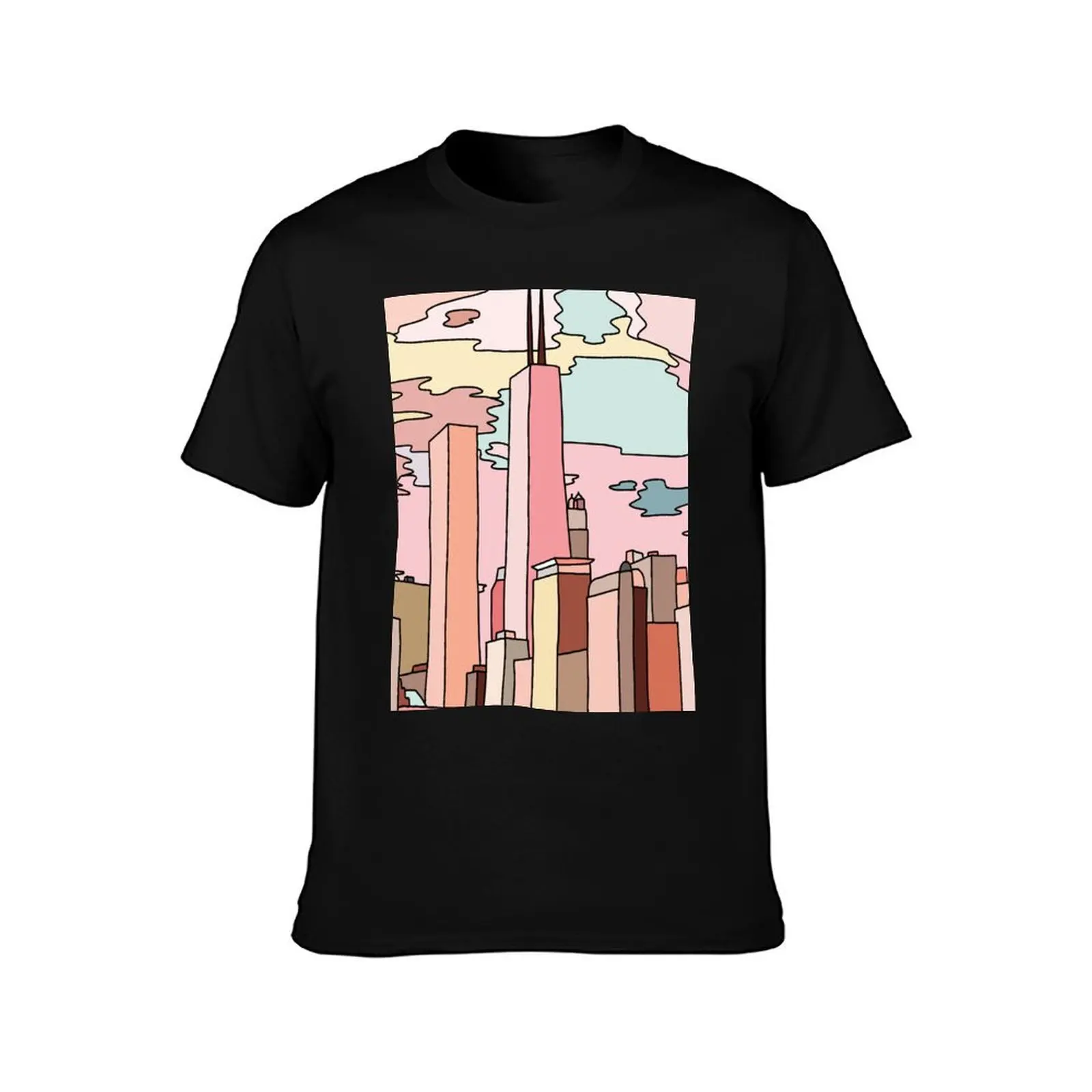 Chicago sunset by Sasa Elebea T-Shirt Lightweight Gym Training T-Shirt