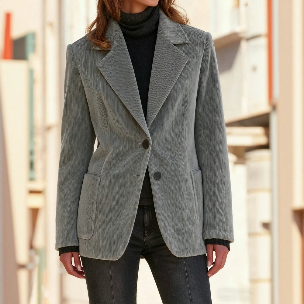 

Осенний повседневный костюм с длинными рукавами, прямые манжеты, без украшения, удобный элегантный женский топ, модный тренд