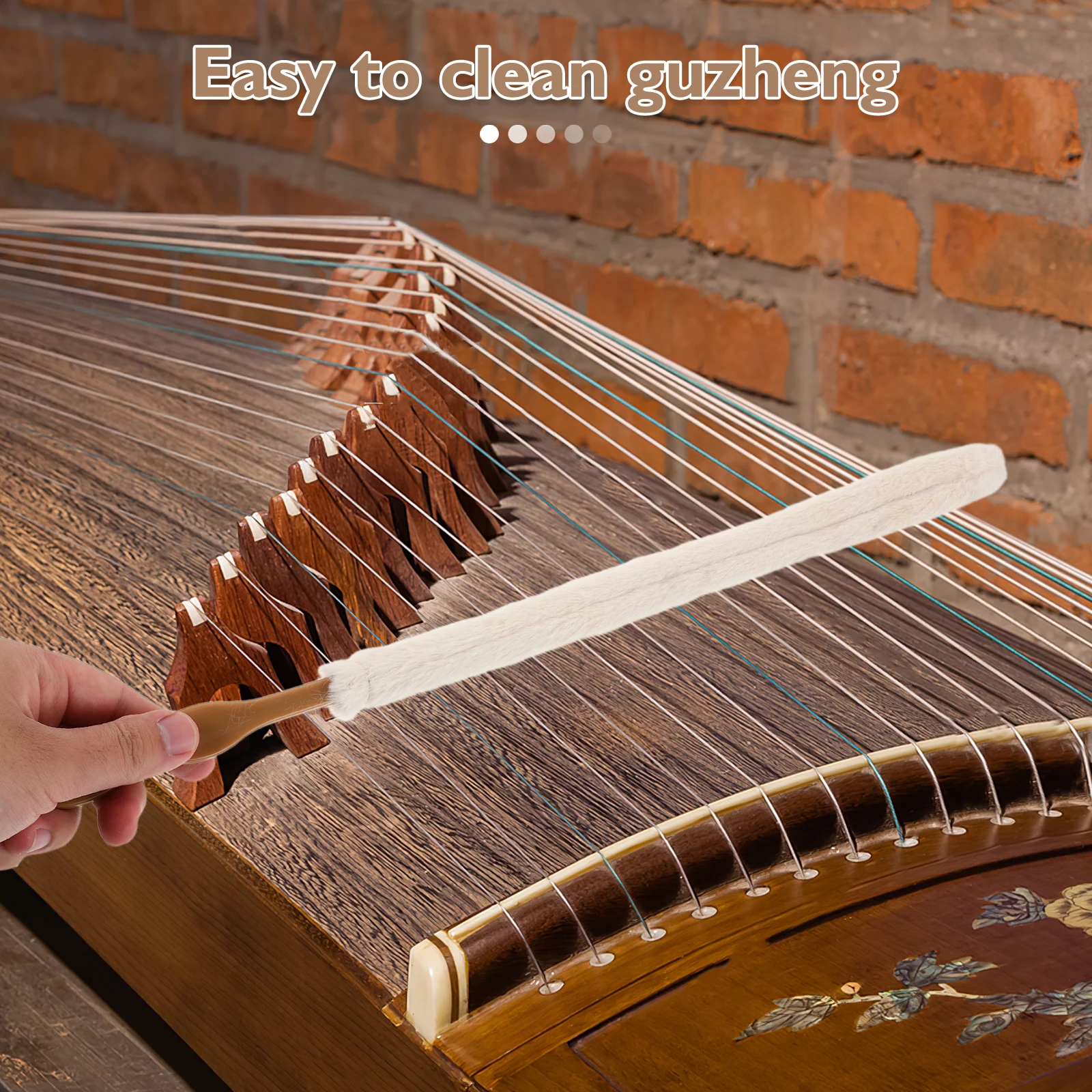 

6 Pcs Guzheng Cleaning Brush Cotton Duster Instrument Stick Dusting Wand Keyboard