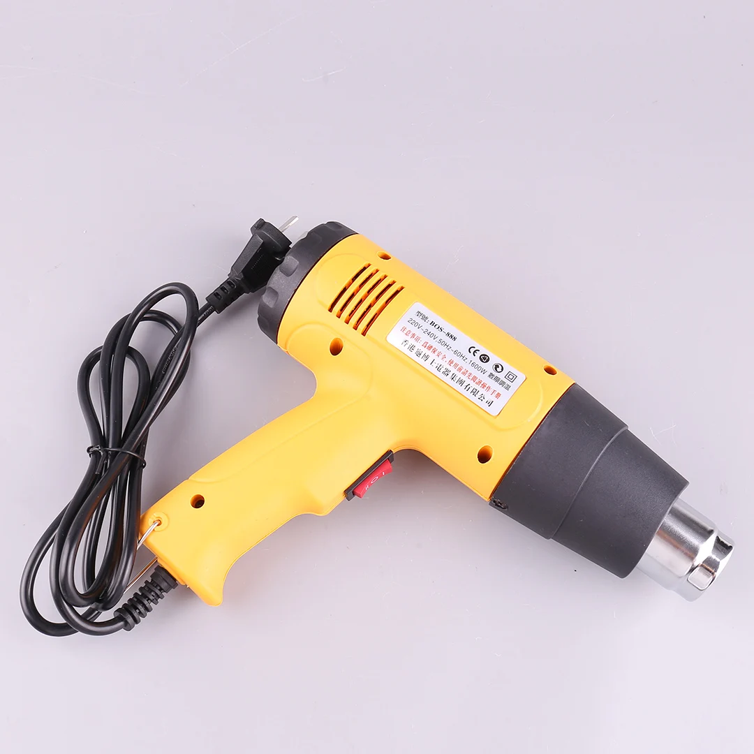 

Пистолет горячего воздуха 1600 Вт с цифровым дисплеем, контроль температуры для пленочного покрытия автомобиля и модели самолета, термоусадочная трубка