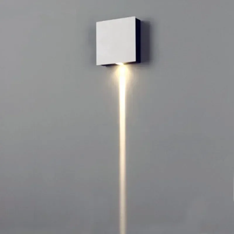 Industrial 1 Narrow Beam Led Wall Sconce Effect Light Rectangle 140*140*45mm Aluminum Indoor Wall Lamp Bedroom Lighting