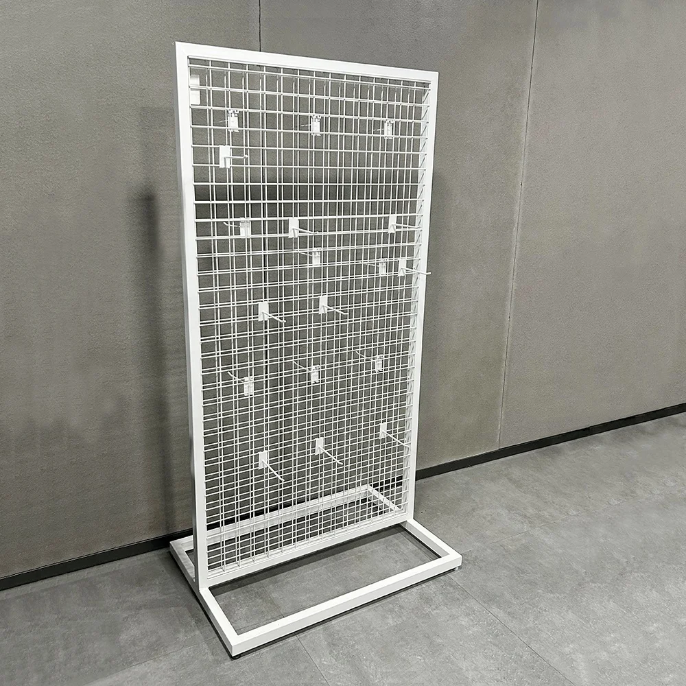 

Customized Metal Display Rack Tool Display Rack Accessories Gridwall Display Stand With Hooks for Retail Store