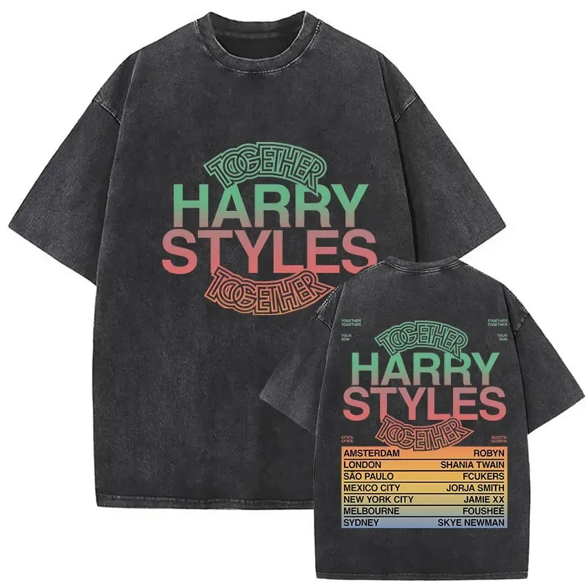 Harry Styles Kiss All The Time Disco Occasionally Tour 2026 Vintage Washed T-Shirt Fan Gift Unisex Loose Fit women men T-Shirt