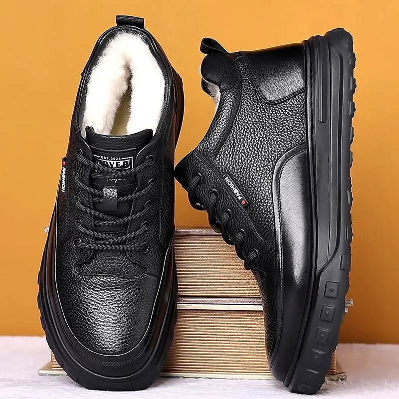 

Men's Winter Velvet Thickened Leather Waterproof Cotton Shoes Men's Outdoor Non-slip Casual Shoes Warm and Comfortable Snow Boot