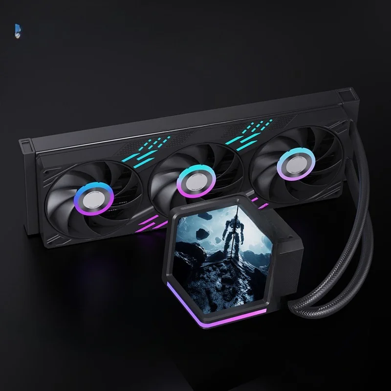 Three-sided screen LCD360 water-cooled radiator DIY naked eye 3D animation screen