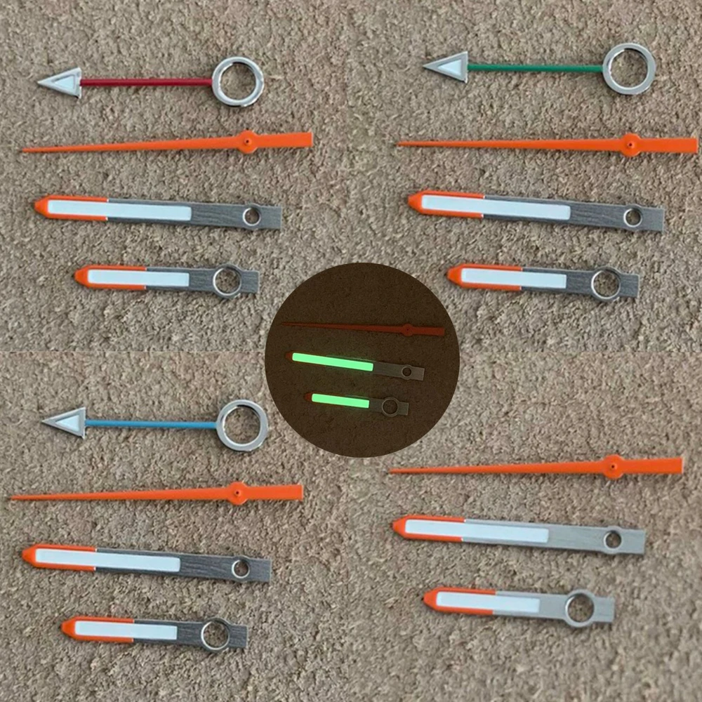 

Orange Pointers GMT 4 Pin Hands NH35 Green Luminous Watch Hands for NH34 NH35 NH36 4R 7S Movement Needles Watch Accessories