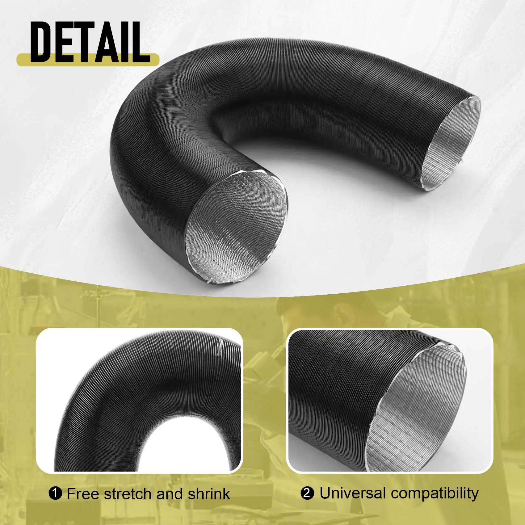

AEE5-Aluminum Foil Heater Hose Preheater Hose For Air Heater Outlet Car Air Duct Drain Hose