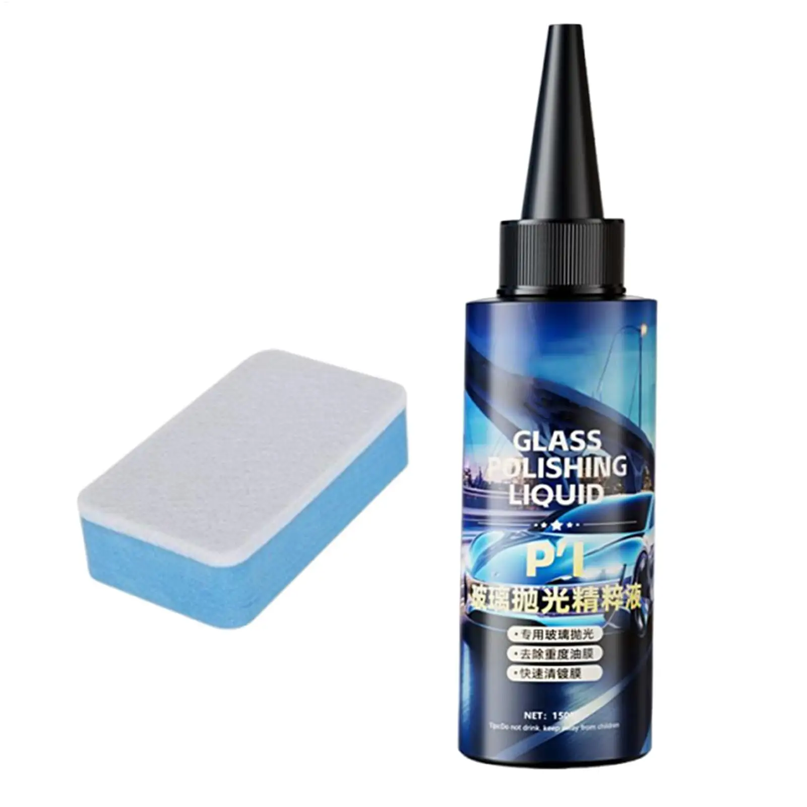 Professional Glass Cleaner & Polish - All-Purpose Oil Film Remover for Car Windshield Headlight RV Marine Boat Tire Furniture