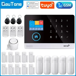 GauTone PG103 sistema de alarma para seguridad antirrobo en el hogar 433MHz WiFi GSM alarma inalámbrica Tuya Smart House App Control