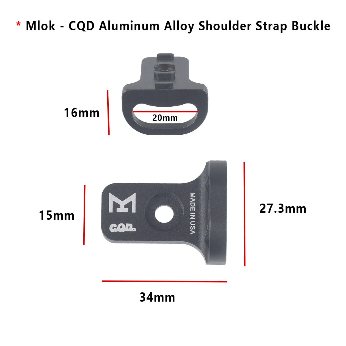 CNC Metal Tactical QD Sling Mount Buckle CQB Shoulder Strap Button Adapter Base For MLOK Rail HK416 AR15 view 5