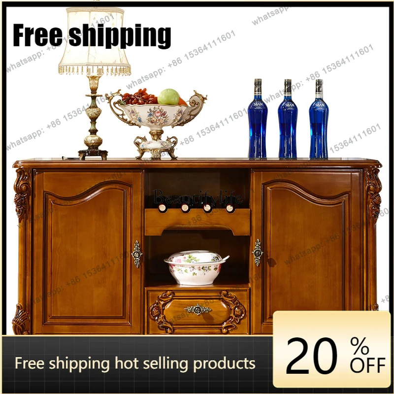 LX American Side Cabinet, All Solid Wood Cabinet Storage Cupboard