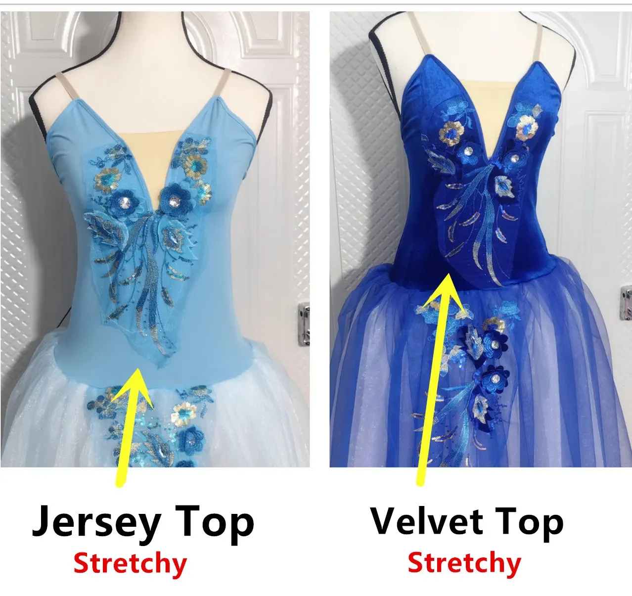 Costumes de spectacle de danse, jupes Tutu longues de Ballet, robe en dentelle à fleurs pour femmes