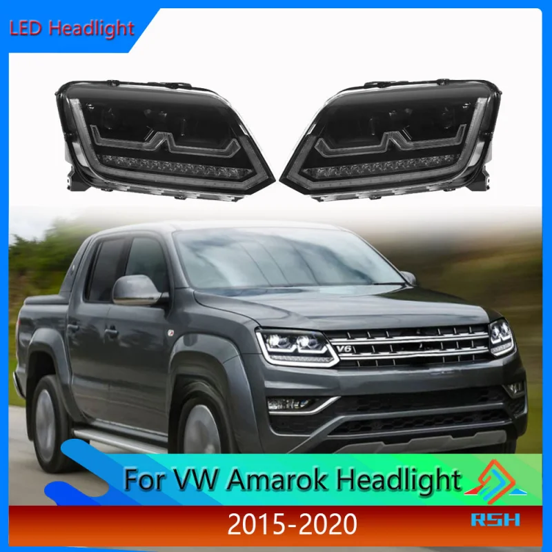 

Передний фонарь для Volkswagen Amarok, модернизация фар 2015-2020 со светодиодными дневными ходовыми огнями, линзы проектора