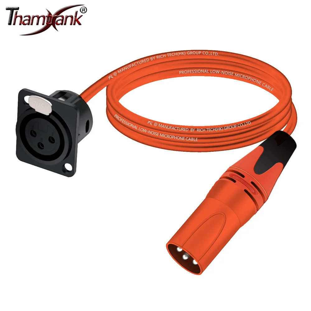 

XLR Extension Cable,3Pin XLR Female Panel Mount Socket to Male Connector Pass Through Cord,3Pin MIC XLR Feed/Pass Thru Converter