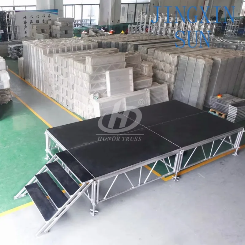 Portable 4x4ft DJ Stage Platform Square Aluminum Alloy Plywood Stage