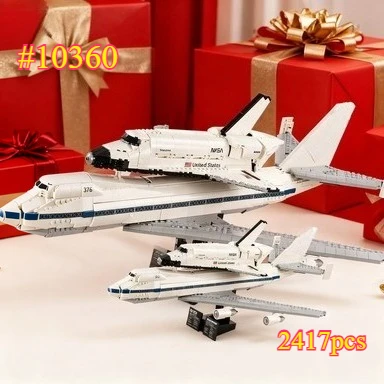 Ensembles de blocs de construction d'avion porte-shuttle, 2417 pièces, compatibles avec les particules Legoed, adaptés aux cadeaux de noël, 10360