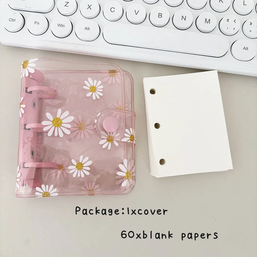 1 Set 3-Loch-Gänseblümchen-Notizbuch, Taschen-Notizblock mit losem Blattring, mit 60 Blatt Gürtel/leeres Papiere, DIY Mini-Junk-Tagebuch-Handbuch – Detail 16