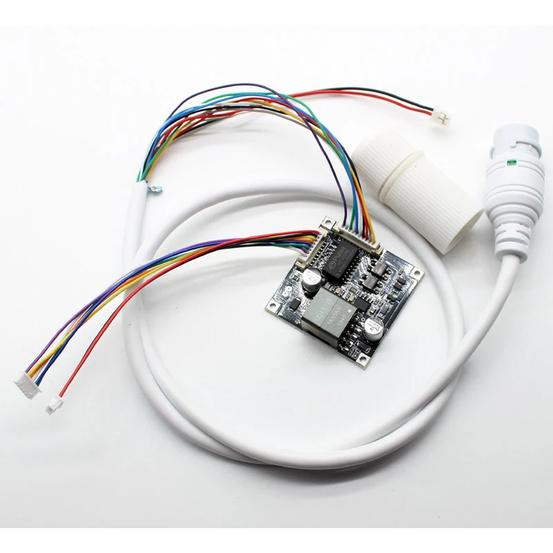 Input 44-57V CCTV IP Camera POE Module 38*38mm Board with a Transmission Rate of 10/100Mbps Output DC 12V with POE Cable