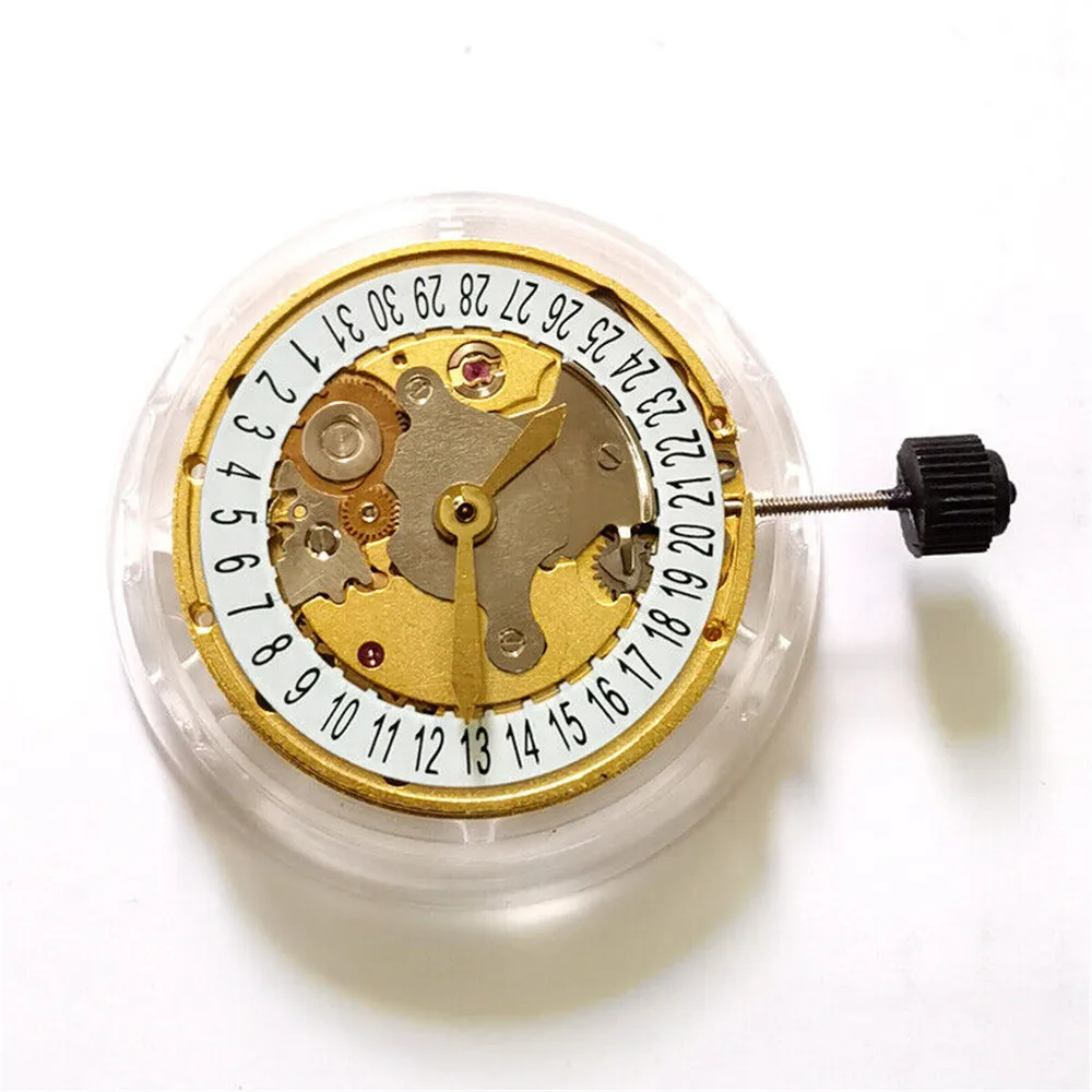 Gold Automatic Mechanical Movement Replacement Part Single Calendar 3-Hand Watch Accessories for 2824