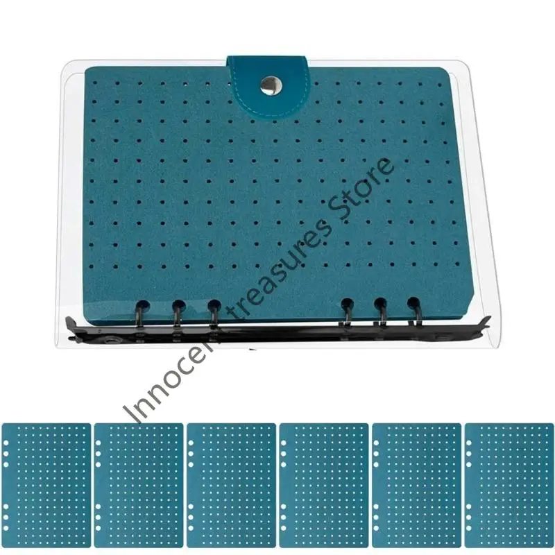 

3XUA Multipurpose Jewelry Organizers Storage Album with 6 Felt Pages Portable for Storing Showcasing Pins and Brooches