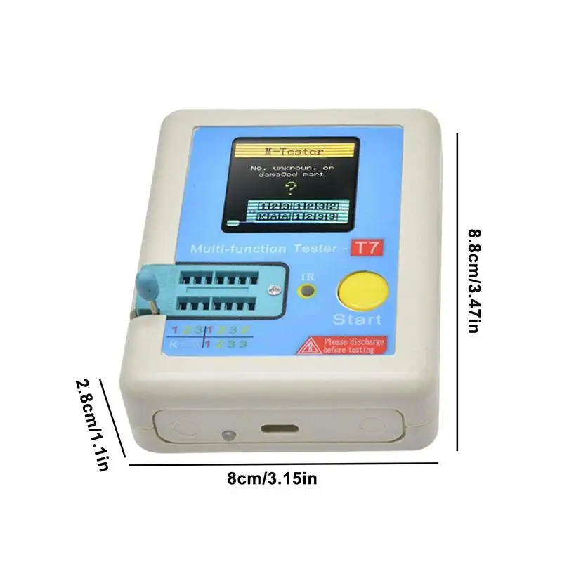 الملونة TFT عرض متر متعدد متر الترانزستور تستر ديود صمام ثلاثي مكثف المقاوم اختبار متر MOSFET NPN IR تستر