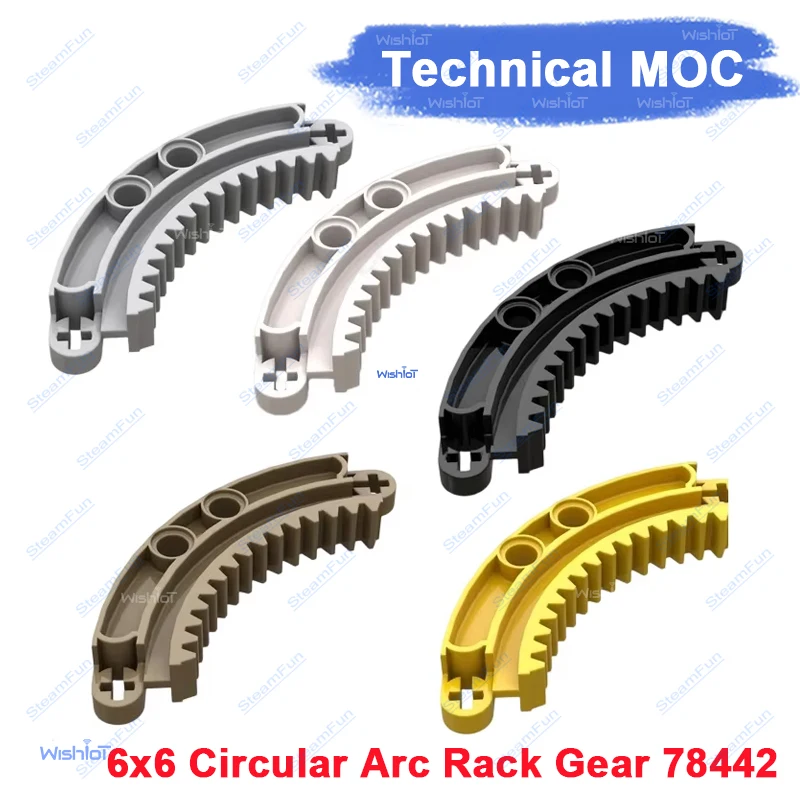 78442 Gear Rack 6x6 Curved Ring Strip Technical Parts for Legoeds MOC Turntable Steering Building Blocks Accessories Toys Kit