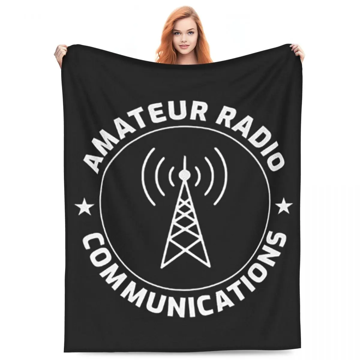 Amateur Ham Radio Operator Gift Blanket Flannel Sofa Throw Blanket Warm for Home Bedroom Throws Bedspread Quilt