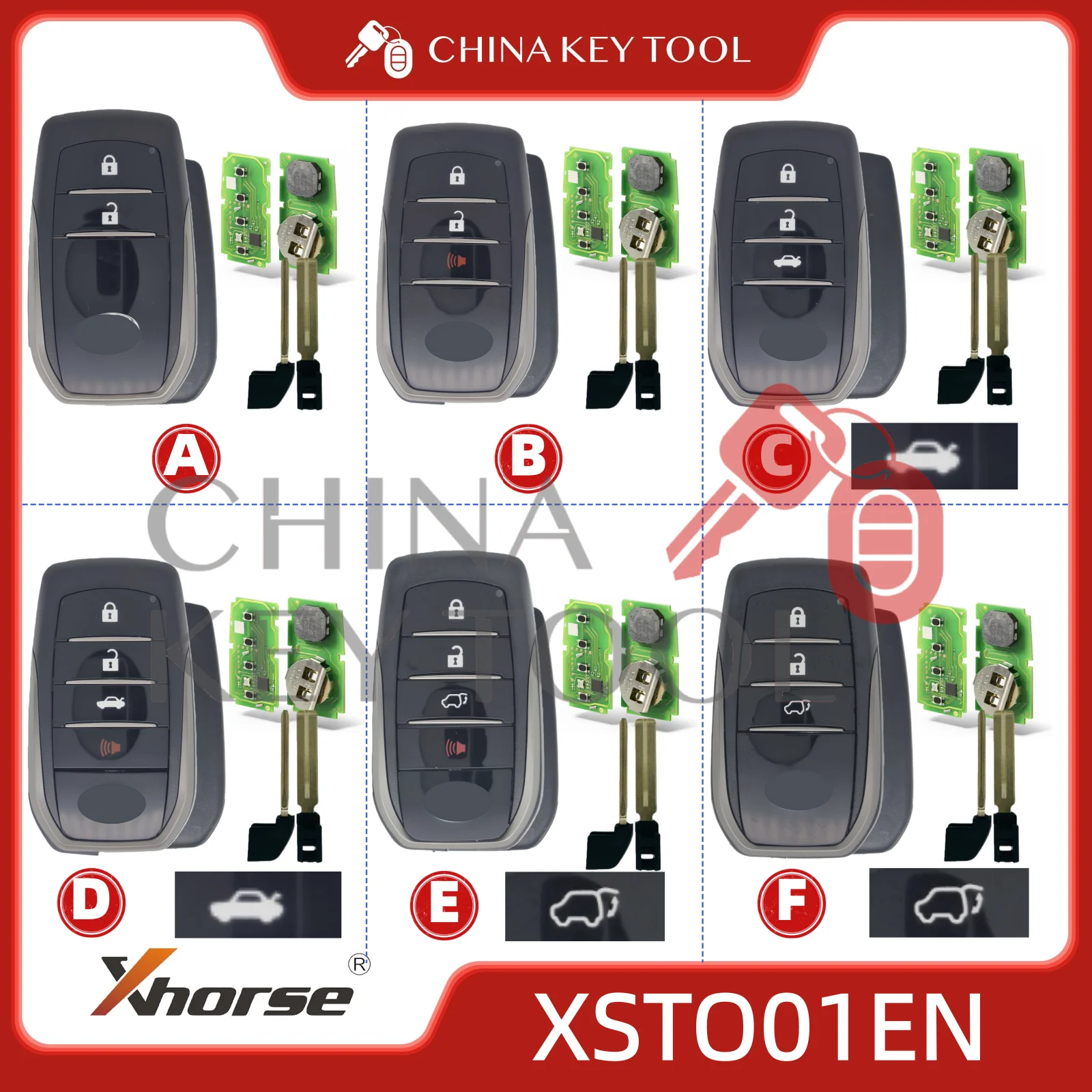 

1PCS Xhorse XSTO01EN Global Version For Toyota XM38 Smart Key 4D 8A 4A All in One with Logo for VVDI Support Renew