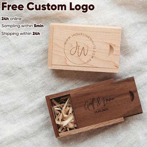 Trälåda Gratis specialgraverad valnötslåda Bröllopspresent i lönnlåda Perfekt för bröllop, årsdagar, fotografering och gratis logotyper 12 best sales valnötslåda - №9