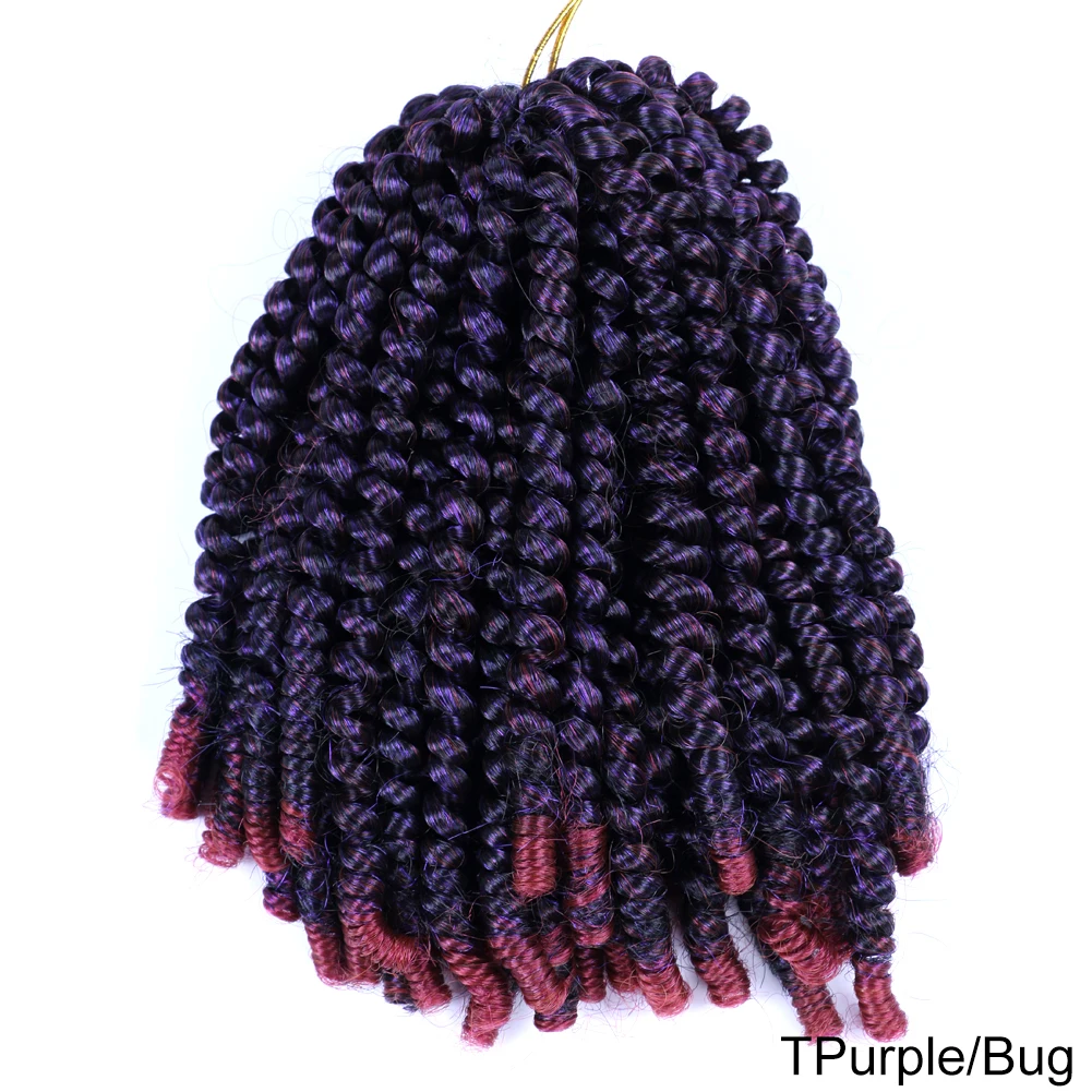 Full Star Synthetic Hair Extension Spring Twist Crochet Braids 8 Inch Bomb Twist Black Ombre Red Blue Purple Color Passion Twist