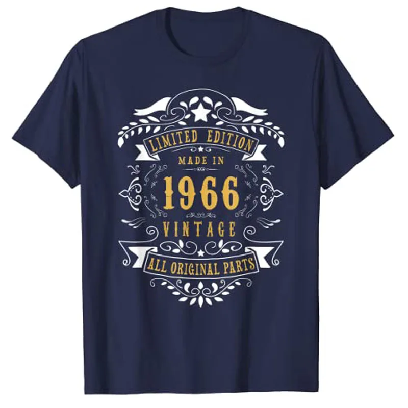 56 Years Old 56th Birthday Made Born In 1966 Men Women Idea T-Shirt Family Match Outfits Graphic Tee Tops Vintage Style Apparel