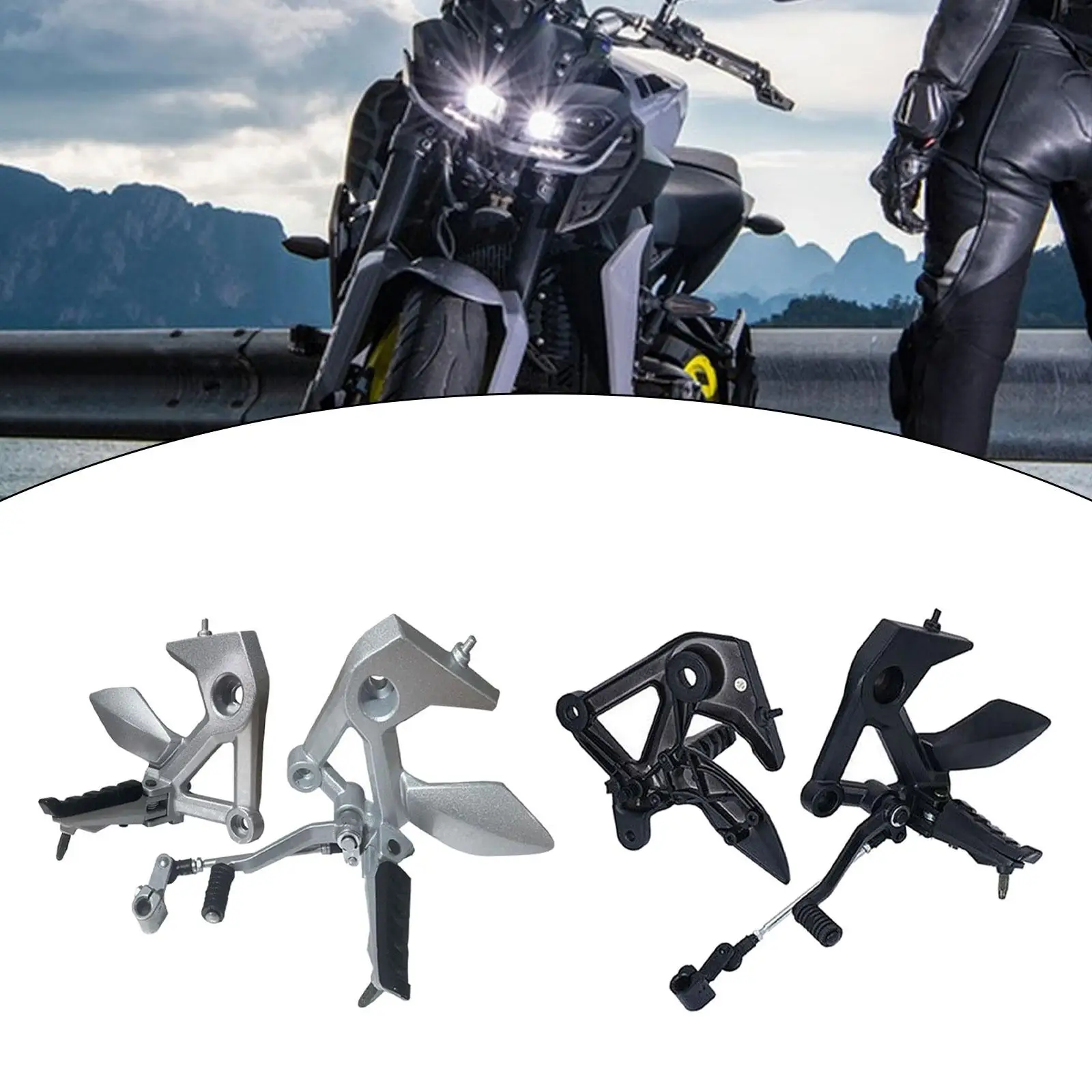 

Motorcycle Footpegs Sturdy Front Main Footrest for 250Z 250sz 2014-2019