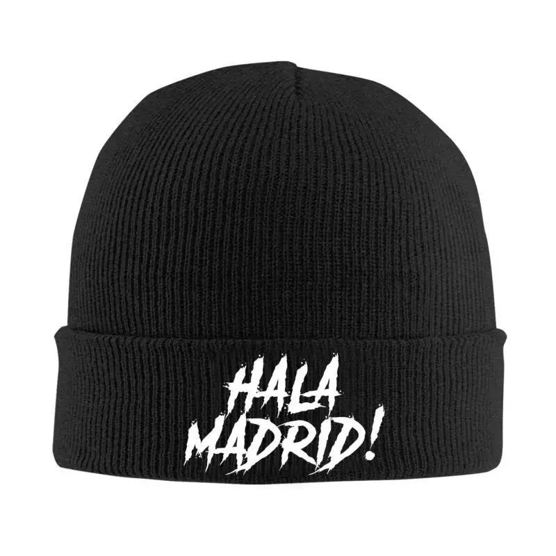 

Шапки-бини с буквенным принтом Hala Madrid, шапки Skullies, теплые эластичные шапки, осенне-зимняя шапка с графическим принтом, унисекс, повязка на голову, кепка