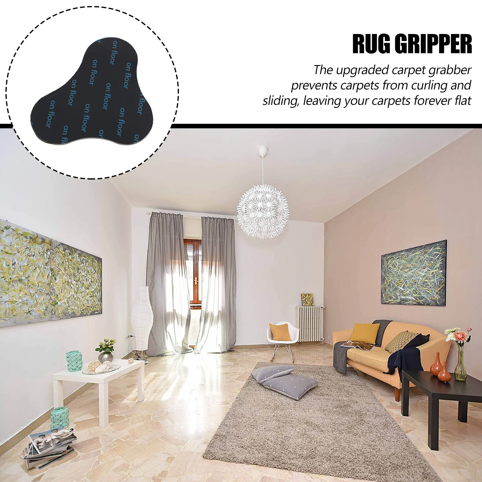 12 قطعة شريط تثبيت مضاد للانزلاق للمنزل قابل لإعادة الاستخدام غير أثر ملصقات السجاد الحصير القابض وسادة مريحة #1
