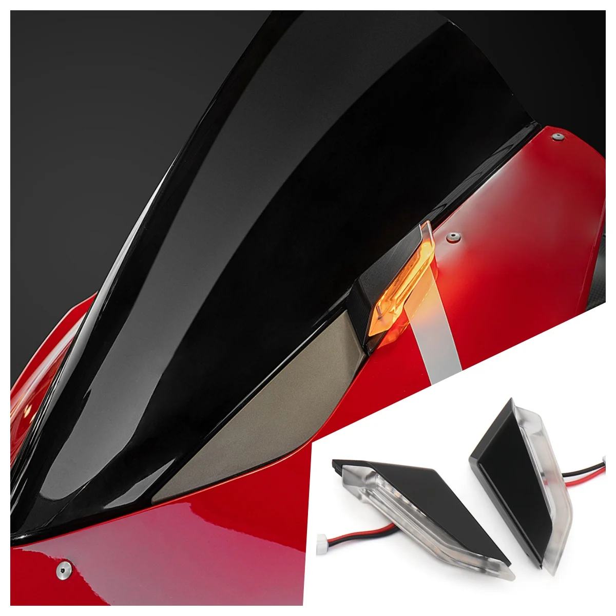 

Motorcycle Accessories LED Turn Signal Light For Ducati Panigale V2 PANIGALE V4 V4R Rearview Mirror Highlight Flasher Indicator