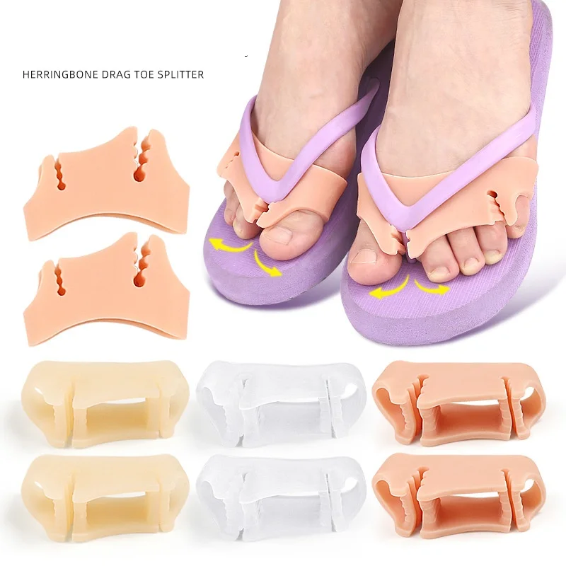 

Forefoot Pad Three-hole Toe Separator For Slippers flip-flops Foot Clamps Hallux Valgus Overlapping Toes anti-abrasion