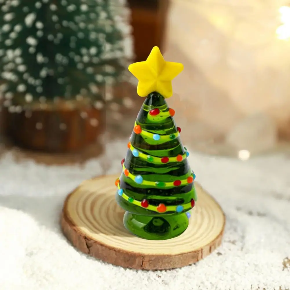 Sophisticated Christmas Decor Handmade Glass Christmas Tree Ornaments Green Xmas Tree Decoration Blown Glass for Home for Home