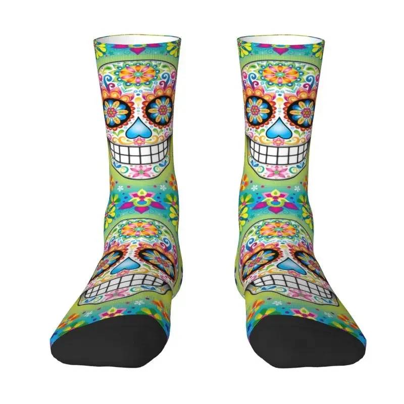 

Day Of The Dead Sugar Skull Socks for Men Women Male Stretchy Summer Autumn Winter Halloween Mexican Flowers Crazy Crew Socks