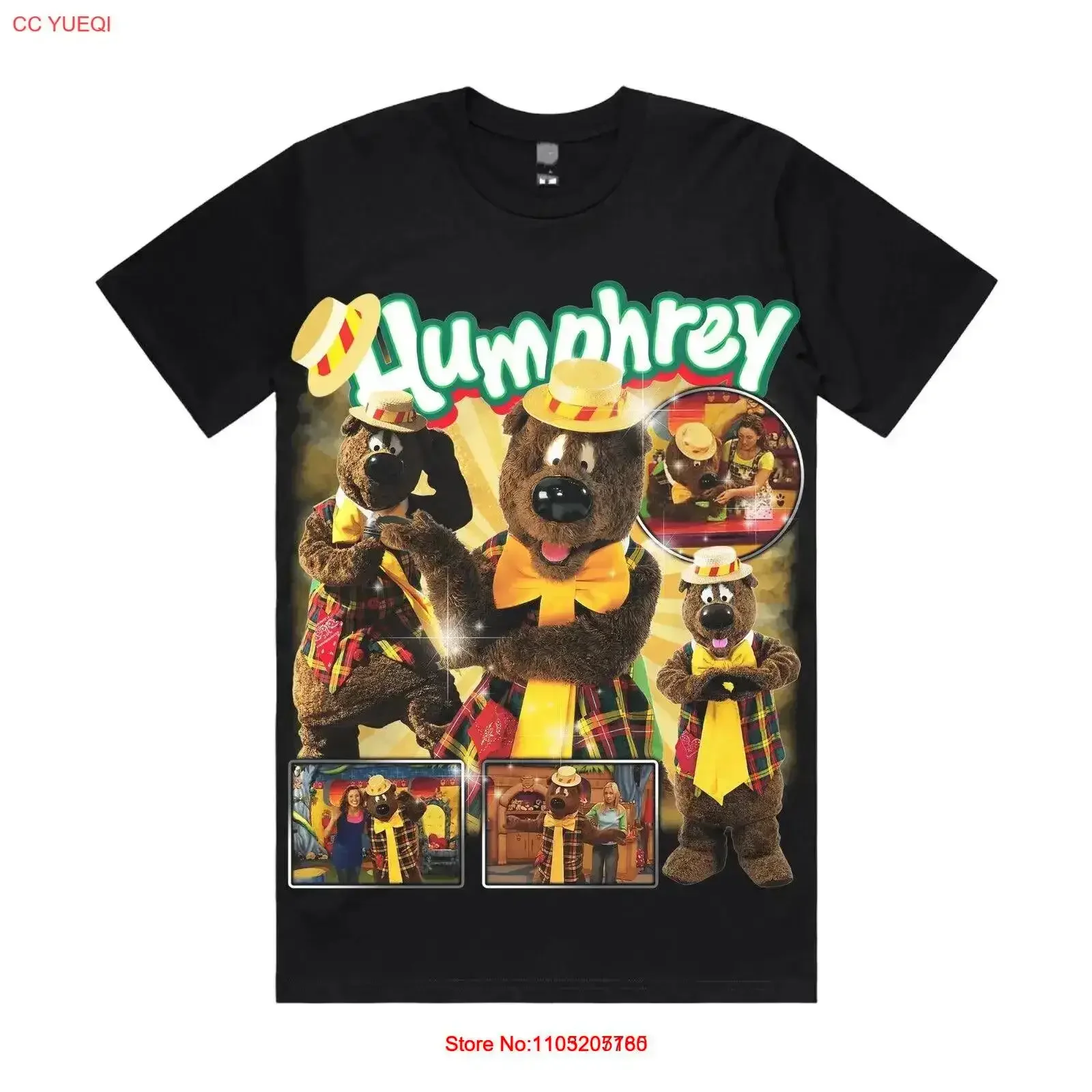 Humpry B Bear T Shirt vintage Washed fashion Casual Versatile Stylish Stretched Breathable homme Comfortable Slightly vintage