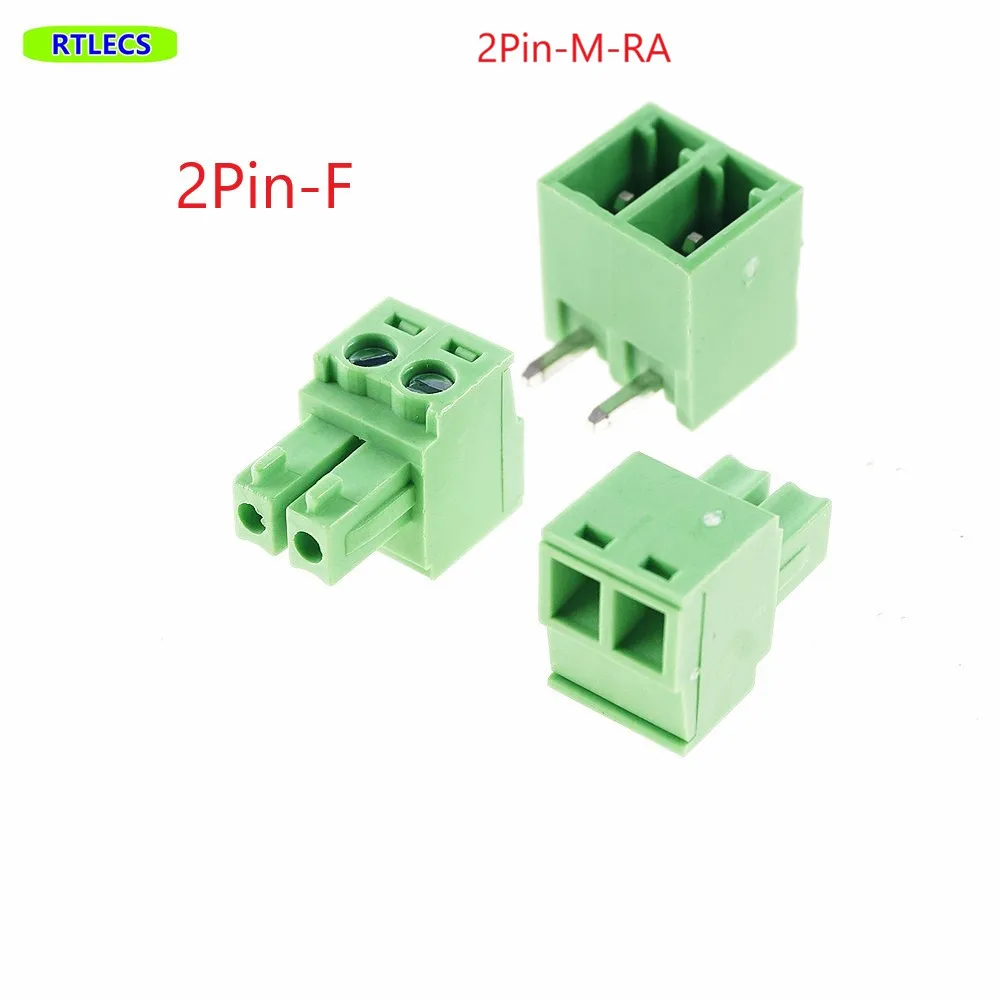 1000pcs 2EDGKC Terminal block 2pin 3.5mm pitch female plus male right angle Rohs OSTOQ021251 OSTVM021550 New Free shipping