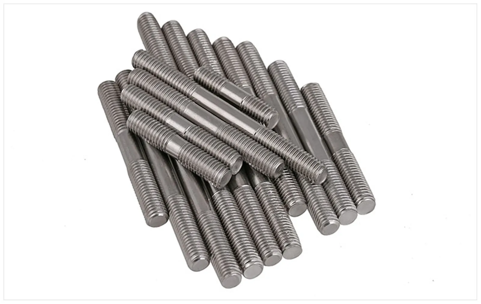 10-25PCS M6 de aço inoxidável dupla extremidade rosca parafuso sem cabeça Studs parafuso dupla rosca barra Stud Rod M6x25/30/35/40/45/50-200mm