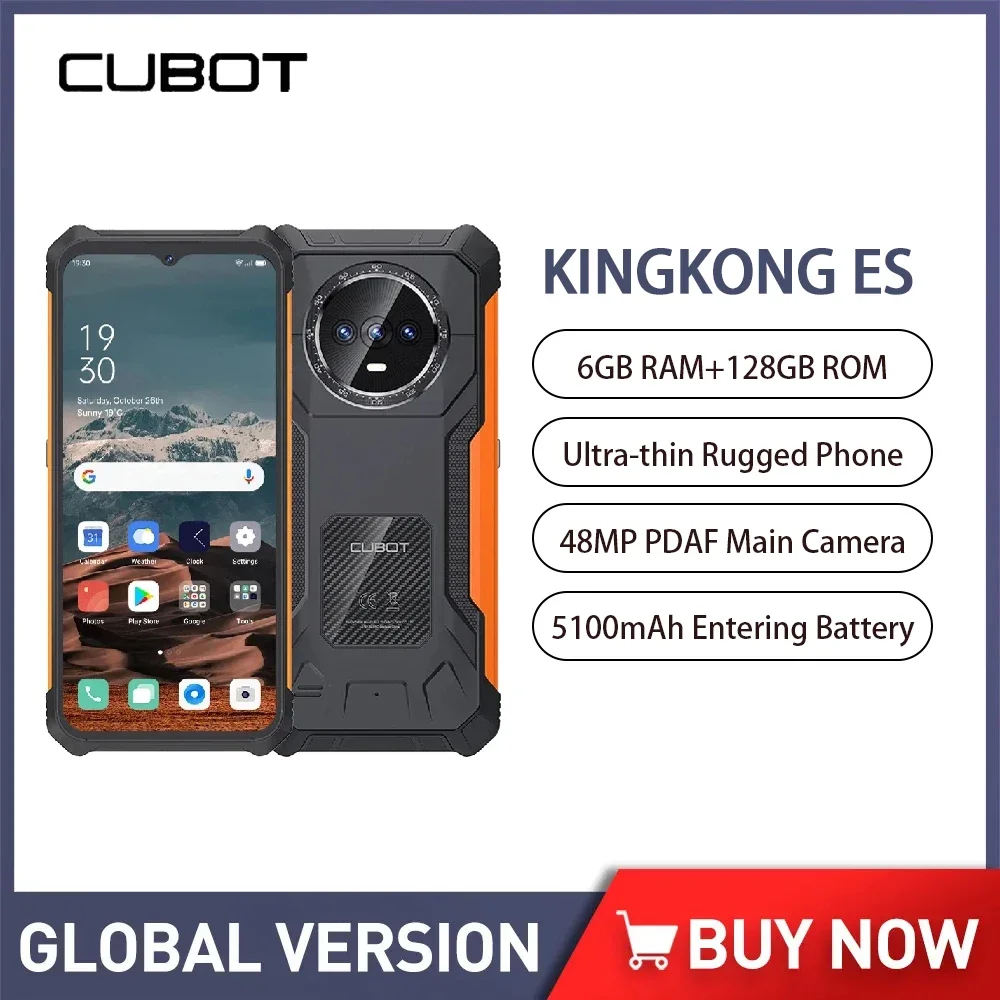 Cubot KingKong ES 4G Rugged Smartphone Android 14 6GB+128GB Mobile Phone 48MP 5100mAh 6.56 