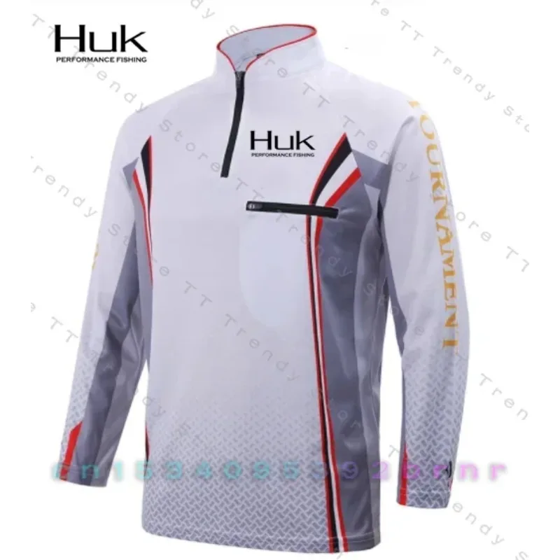 HUK أداء ملابس الصيد طويلة الأكمام الأشعة فوق البنفسجية حماية تنفس الصيد الملابس الصيف مكافحة البعوض رقيقة الرجال ملابس صيد السمك